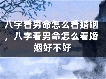 八字看男命怎么看婚姻，八字看男命怎么看婚姻好不好