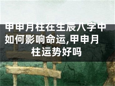 甲申月柱在生辰八字中如何影响命运,甲申月柱运势好吗