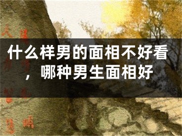 什么样男的面相不好看，哪种男生面相好