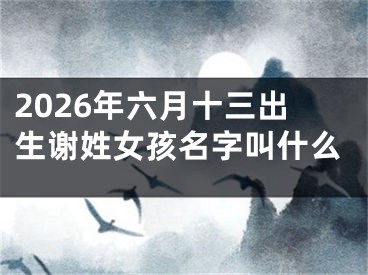2026年六月十三出生谢姓女孩名字叫什么