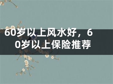 60岁以上风水好，60岁以上保险推荐