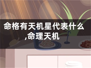命格有天机星代表什么,命理天机