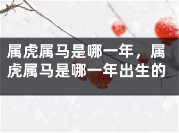 属虎属马是哪一年，属虎属马是哪一年出生的
