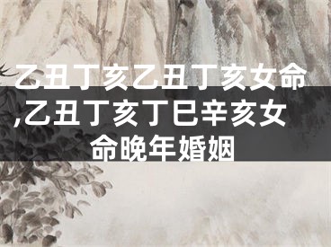 乙丑丁亥乙丑丁亥女命,乙丑丁亥丁巳辛亥女命晚年婚姻