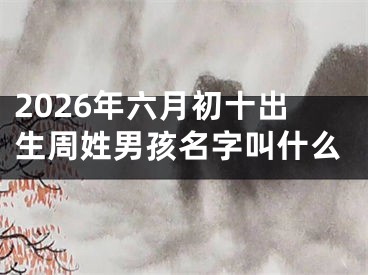 2026年六月初十出生周姓男孩名字叫什么