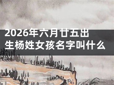 2026年六月廿五出生杨姓女孩名字叫什么