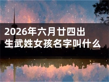 2026年六月廿四出生武姓女孩名字叫什么