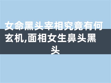 女命黑头宰相究竟有何玄机,面相女生鼻头黑头