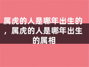 属虎的人是哪年出生的，属虎的人是哪年出生的属相