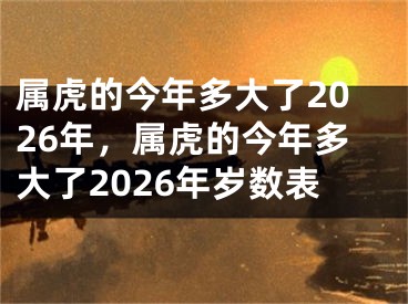 属虎的今年多大了2026年，属虎的今年多大了2026年岁数表