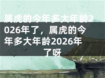 属虎的今年多大年龄2026年了，属虎的今年多大年龄2026年了呀