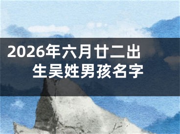 2026年六月廿二出生吴姓男孩名字