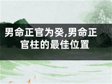 男命正官为癸,男命正官柱的最佳位置