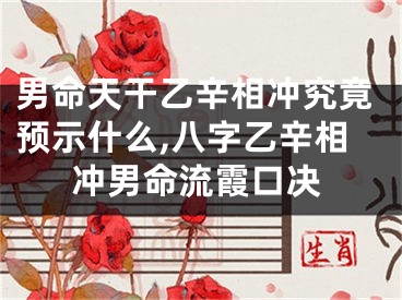 男命天干乙辛相冲究竟预示什么,八字乙辛相冲男命流霞口决