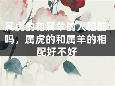 属虎的和属羊的人相配吗，属虎的和属羊的相配好不好