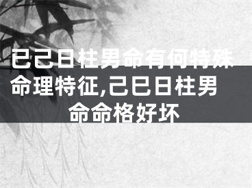 已己日柱男命有何特殊命理特征,己巳日柱男命命格好坏