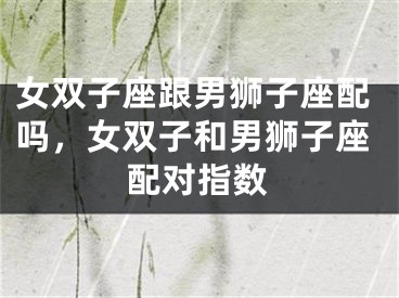 女双子座跟男狮子座配吗，女双子和男狮子座配对指数