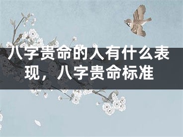 八字贵命的人有什么表现，八字贵命标准
