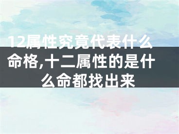 12属性究竟代表什么命格,十二属性的是什么命都找出来