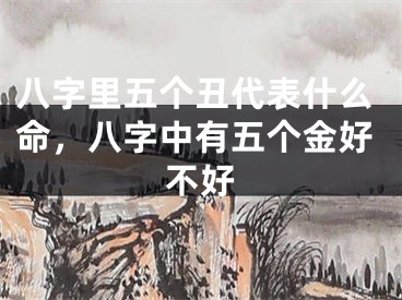 八字里五个丑代表什么命，八字中有五个金好不好