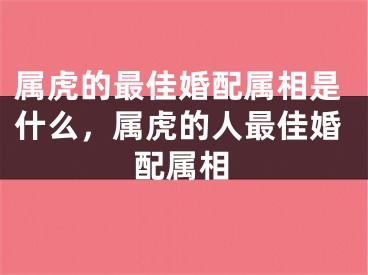 属虎的最佳婚配属相是什么，属虎的人最佳婚配属相