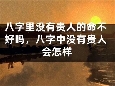 八字里没有贵人的命不好吗，八字中没有贵人会怎样