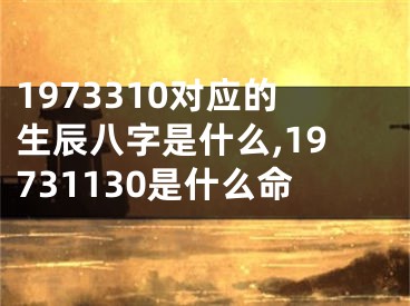 1973310对应的生辰八字是什么,19731130是什么命