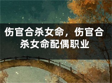 伤官合杀女命，伤官合杀女命配偶职业