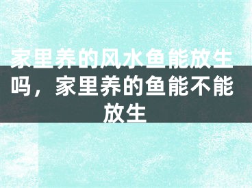 家里养的风水鱼能放生吗，家里养的鱼能不能放生