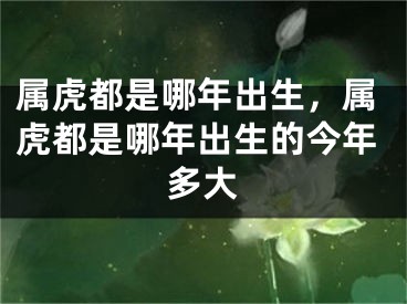 属虎都是哪年出生，属虎都是哪年出生的今年多大