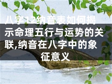 八字12纳音表如何揭示命理五行与运势的关联,纳音在八字中的象征意义