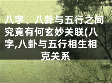 八字、八卦与五行之间究竟有何玄妙关联(八字,八卦与五行相生相克关系