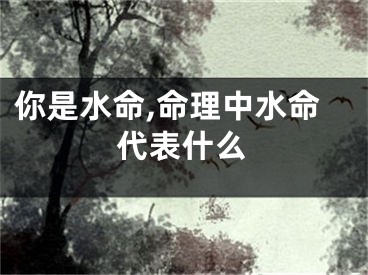 你是水命,命理中水命代表什么