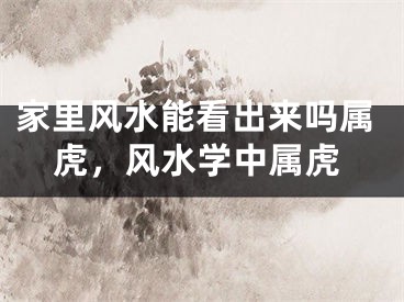 家里风水能看出来吗属虎，风水学中属虎