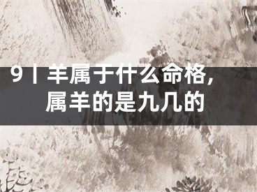 9丨羊属于什么命格,属羊的是九几的