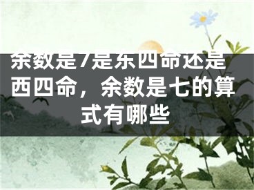 余数是7是东四命还是西四命，余数是七的算式有哪些