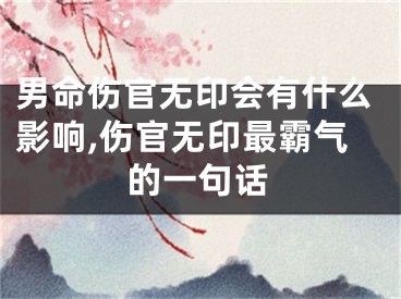 男命伤官无印会有什么影响,伤官无印最霸气的一句话