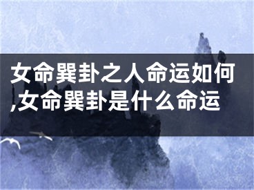 女命巽卦之人命运如何,女命巽卦是什么命运