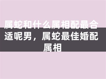 属蛇和什么属相配最合适呢男，属蛇最佳婚配属相