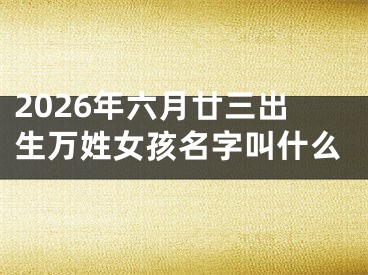 2026年六月廿三出生万姓女孩名字叫什么