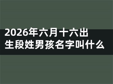 2026年六月十六出生段姓男孩名字叫什么