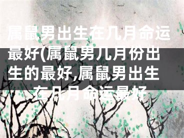 属鼠男出生在几月命运最好(属鼠男几月份出生的最好,属鼠男出生在几月命运最好