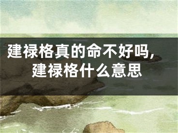 建禄格真的命不好吗,建禄格什么意思