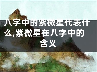 八字中的紫微星代表什么,紫微星在八字中的含义