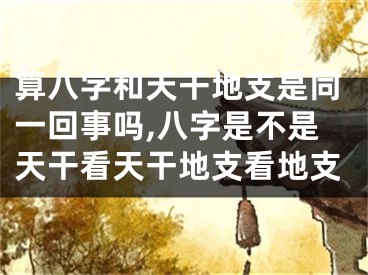 算八字和天干地支是同一回事吗,八字是不是天干看天干地支看地支