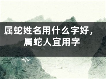 属蛇姓名用什么字好，属蛇人宜用字