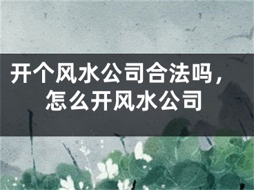 开个风水公司合法吗，怎么开风水公司