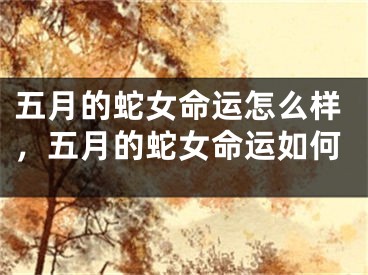 五月的蛇女命运怎么样，五月的蛇女命运如何
