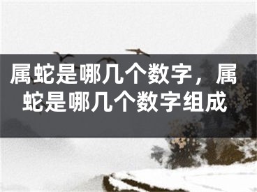 属蛇是哪几个数字，属蛇是哪几个数字组成