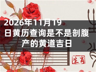 2026年11月19日黄历查询是不是剖腹产的黄道吉日
